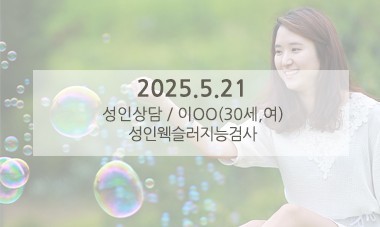 [2025.5.21] 성인심리상담 / 성인웩슬러지능검사