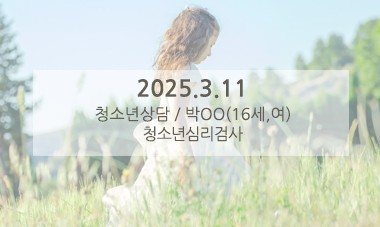 [2025.3.11] 청소년심리상담 / 청소년심리검사