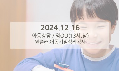 [2024.12.16] 아동심리상담 / 웩슬러,아동기질심리검사